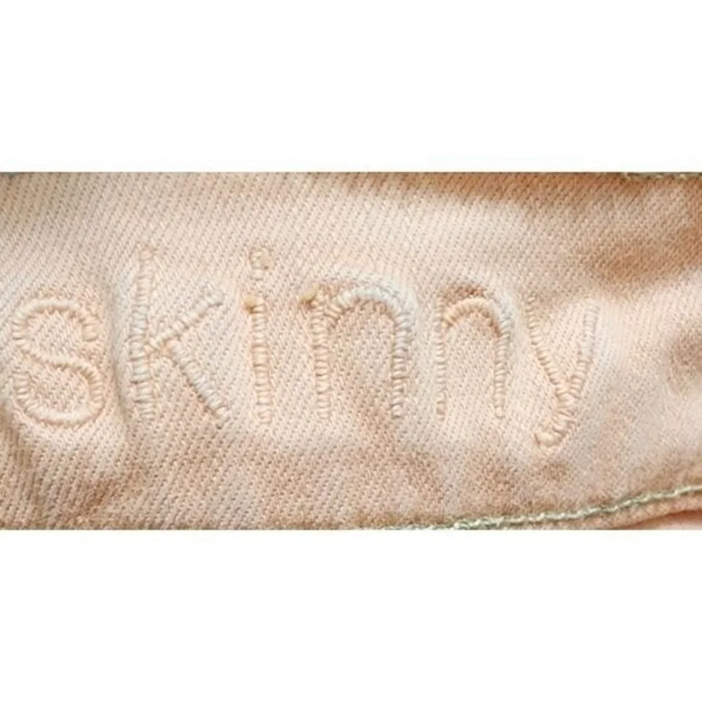 7 For All Mankind Peach Skinny Jeans Stretch‎ Denim Pants Women's Size 28